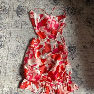 Hello Molly Pink/Red Floral Mink Dress